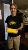 Daughter Caitlyn with our beeswax