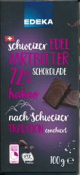 Edeka Markt - Schweizer Edel Zartbitter 72% Schokolade