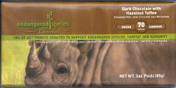 Endangered Species - Dark Chocolate with Hazelnut Toffee