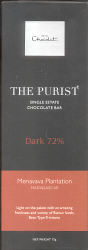 Purist Menavava Plantation Dark 72% (Hotel Chocolat)