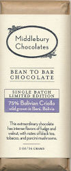 75% Bolivian Criollo (Middlebury Chocolates)