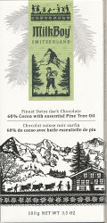 MilkBoy Swiss Chocolates - 60% Cocoa with essential Pine Tree Oil