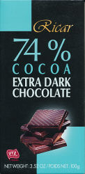 74% Cocoa Extra Dark Chocolate (Ricar)
