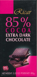 85% Cocoa Extra Dark Chocolate (Ricar)