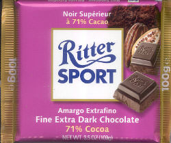 Ritter Sport - Fine Extra Dark Chocolate 71%