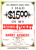 I Had $15 In My Inside Pocket, Harry Kennedy, 1886