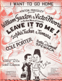 I Want To Go Home, Cole Porter, 1938