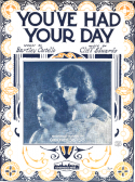 You've Had Your Day, Cliff Edwards, 1921