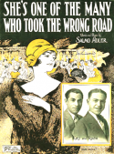 She's One Of The Mny Who Took The Wrong Road, Salmo Adler, 1926