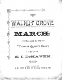 Walnut Grove March, E. I. De Haven, 1898