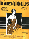 I'm Somebody Nobody Loves, Benny Davis; Benton Ley; Harry Akst, 1923