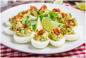 Bacon Guacamole Deviled Eggs