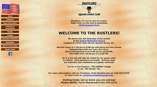 Web site for "Rustlers Square Dance Club"