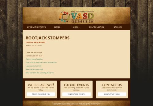Web site for "Bootjack Stompers"