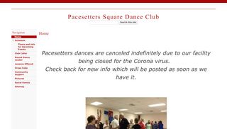 Web site for "Pacesetters Square Dance Club"