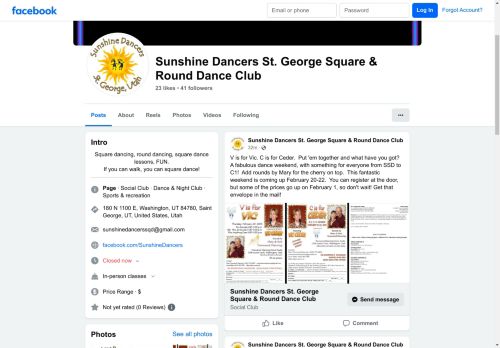 Web site for "Sunshine Dancers Square & Round Dance Club"