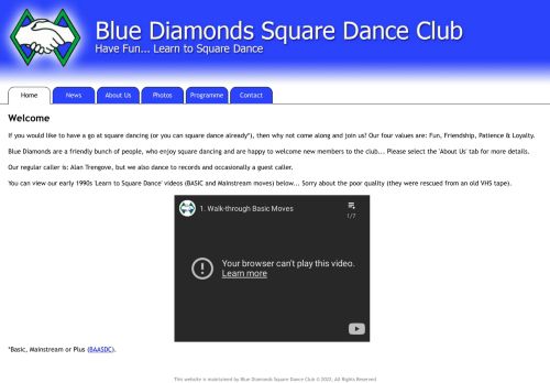 Web site for "Blue Diamonds SDC"