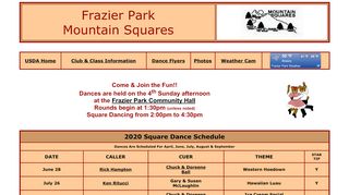 Web site for "Mountain Squares"