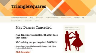 Web site for "Triangle Squares Dance Club"