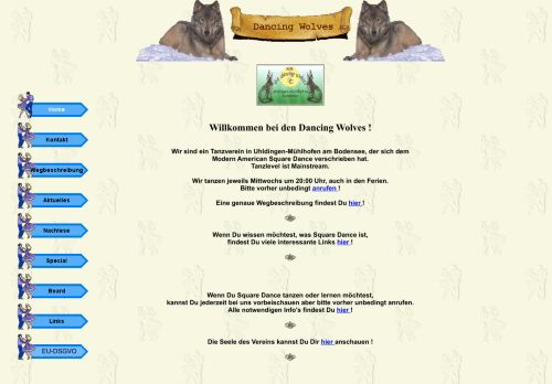 Web site for "Dancing Wolves Mühlhofen e.V."