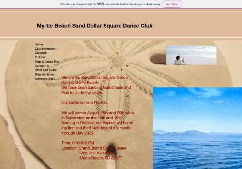 Web site for "Sand Dollar Square Dance Club of Myrtle Beach"