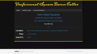Web site for "Gem State Squares"