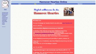Web site for "Hannover Hearties"