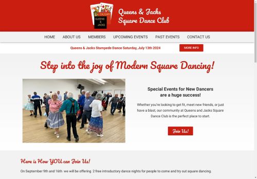 Web site for "Queens & Jacks Square Dance Club"