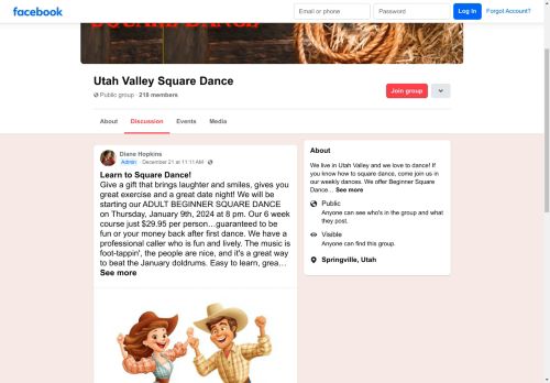 Web site for "Dancin' Friends of Utah Valley"