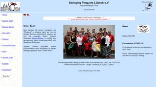 Web site for "Swinging Pinguins Lübeck e.V."