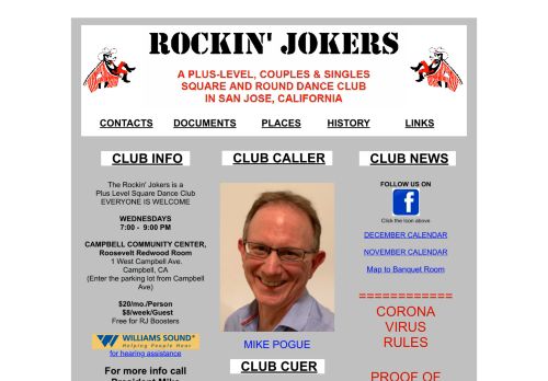 Web site for "Rockin' Jokers Square Dance Club"
