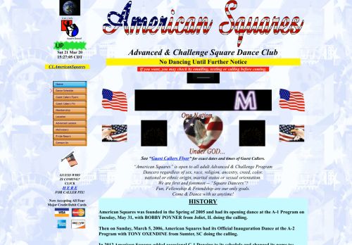 Web site for "American Squares"