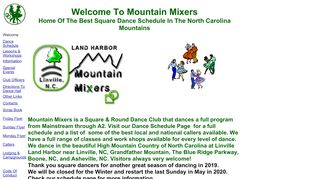 Web site for "Mountain Mixers Square & Round Dance Club"