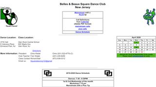 Web site for "Belles & Beaux Square Dance Club"