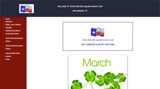 Web site for "Texas Reelers Square Dance Club"