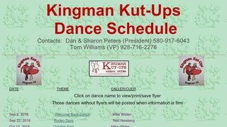 Web site for "Kingman Kut-ups"