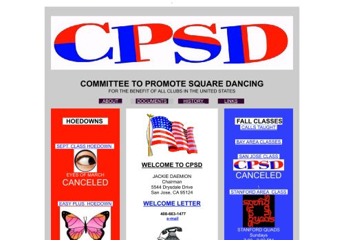 Web site for "CPSD (The Committee To Promote Square Dancing)"