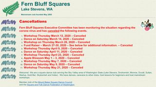 Web site for "Fern Bluff Squares"