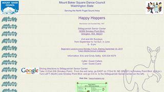 Web site for "Happy Hoppers"