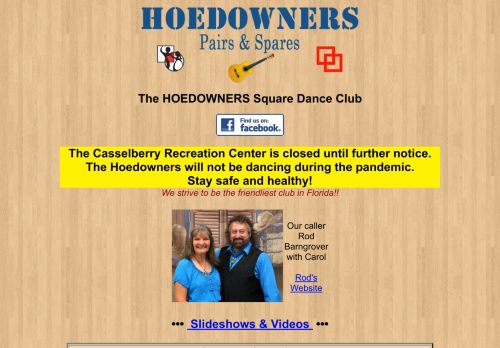 Web site for "Hoedowners Pairs & Spares Square and Round Dance Club"