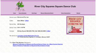 Web site for "River City Squares"