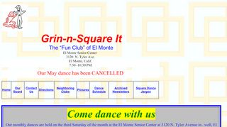 Web site for "Grin 'n Square It"