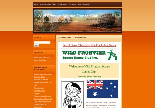 Web site for "Wild Frontier Square Dance Club Inc."