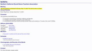Web site for "Northern California Round Dance Teachers Association"